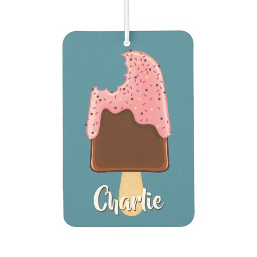 Chocolate Popsiche, aangepaste naam auto luchtverf Luchtverfrisser (Voorkant)