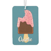 Chocolate Popsiche, aangepaste naam auto luchtverf Luchtverfrisser (Achterkant)