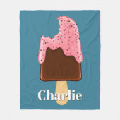 Chocolate Popsiche, aangepaste naam en kleurvaten Fleece Deken (Voorkant)