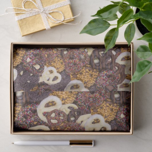 Chocolate Pretzels Pattern Tissuepapier (Geschenk)