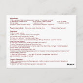 Chocolate Raspberry Cheesecake Recipe Kaart (Achterkant)