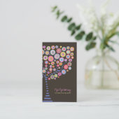 Chocolate Retro Circle Tree Online Winkelkaart Visitekaartje (Staand voorkant)
