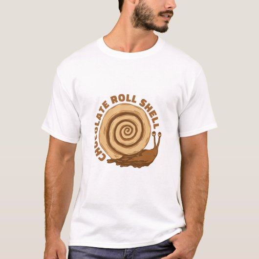 Chocolate Roll Snail Cute Food Pun T-Shirt (Voorkant)