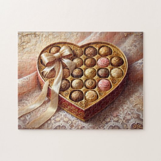 Chocolate Romantic Treasures Heart Box Legpuzzel (Horizontaal)