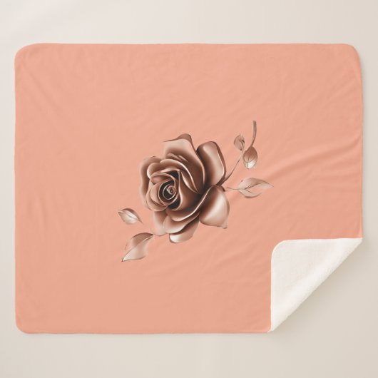 Chocolate Rose Glaze Sherpa Deken (Voorkant (horizontaal))