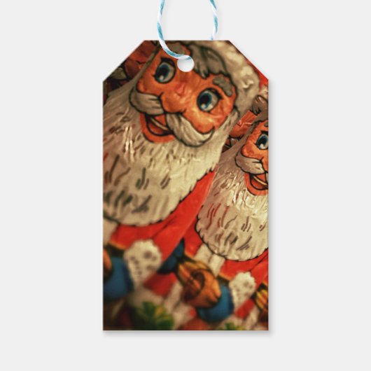 Chocolate Santa Custom Script Christmas Cadeaulabel (Voorkant)