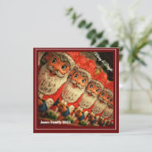 Chocolate Santa Custom Script Christmas Greeting Feestdagenkaart (Staand voorkant)