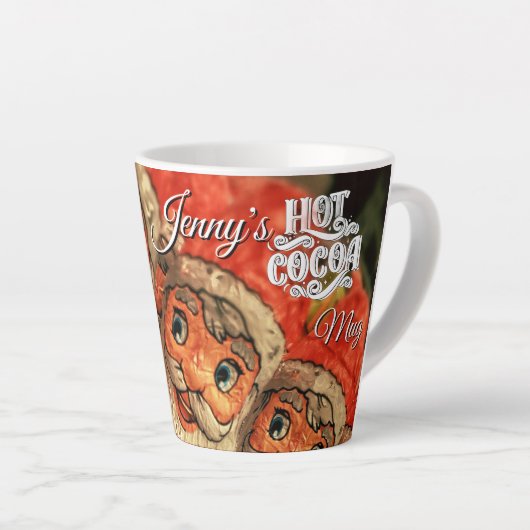 Chocolate Santa Custom Script Christmas Latte Mok (Rechterhoek)