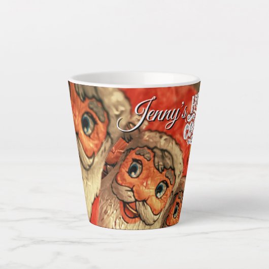Chocolate Santa Custom Script Christmas Latte Mok (Voorkant)