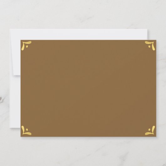 Chocolate Save the Date Card with Gold Foil (Achterkant)