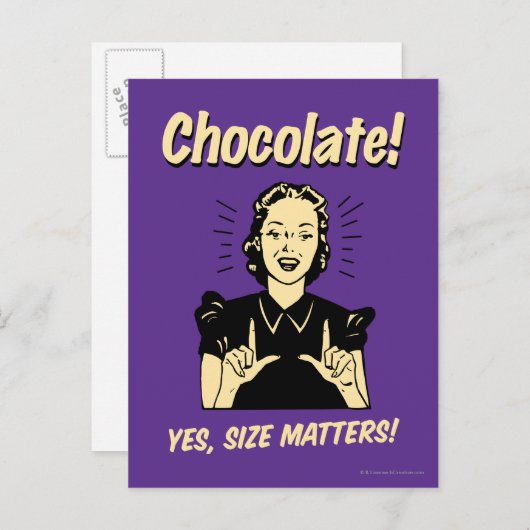 Chocolate: Size Matters Briefkaart (Voorkant / Achterkant)