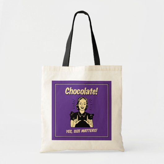 Chocolate: Size Matters Tote Bag (Voorkant)
