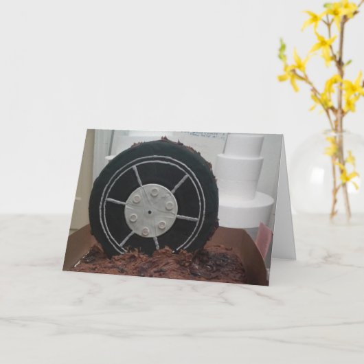 "Chocolate Skidmarks" Verjaardag Kaart (Gele Bloem)