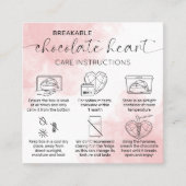 Chocolate Smash Heart Care Guide Roze Waterverf Vierkante Visitekaartje (Voorkant)