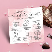 Chocolate Smash Heart Care Guide Roze Waterverf Vierkante Visitekaartje