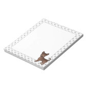 Chocolate Smooth Coat Chihuahua Cartoon Dog & Paws Notitieblok (Linkerzijde)