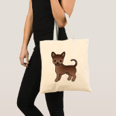 Chocolate Smooth Coat Chihuahua Cute Cartoon Dog Tote Bag (Voorkant (product))