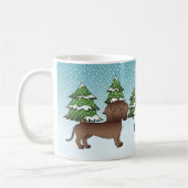 Chocolate Smooth Coat Dachshund - Winterbos Koffiemok (Links)