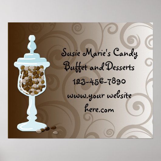 Chocolate Snoep Buffet Bar, Urn of Sweets Poster (Voorkant)