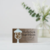 Chocolate Snoep Buffet Bar, Urn of Sweets Visitekaartje (Staand voorkant)