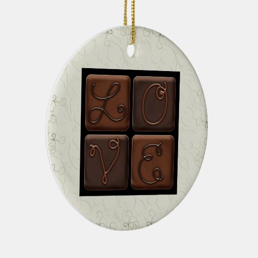 Chocolate Snoep Love - SRF Keramisch Ornament (Rechts)