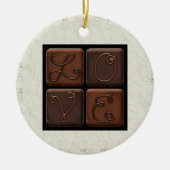 Chocolate Snoep Love - SRF Keramisch Ornament (Voorkant)