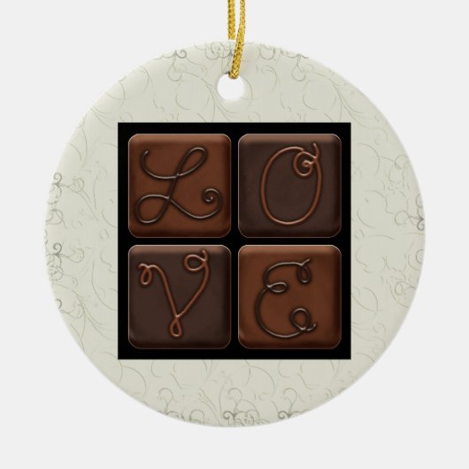 Chocolate Snoep Love - SRF Keramisch Ornament (Voorkant)