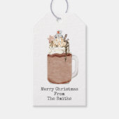 Chocolate Snowman Mason Jar Milkshake Kerstmis Cadeaulabel (Voorkant)