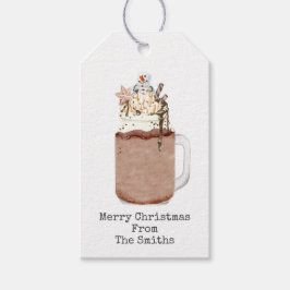 Chocolate Snowman Mason Jar Milkshake Kerstmis Cadeaulabel