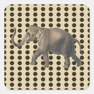 Chocolate Spice Moods Stippen met olifant Vierkante Sticker