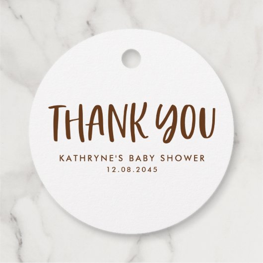 Chocolate Sprinkle Donut Baby shower Bedankt Bedankjes Labels (Achterkant)