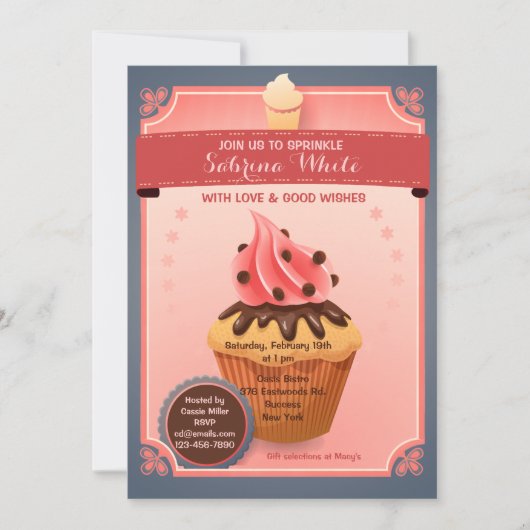 Chocolate Sprinkles Bridal Shower Invitation Kaart (Voorkant)
