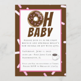 Chocolate Sprinkles Brunch Baby shower Uitnodiging