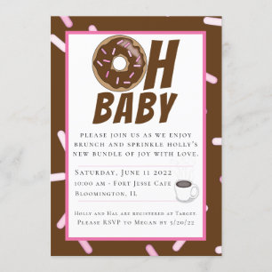 Chocolate Sprinkles Brunch Baby shower Uitnodiging