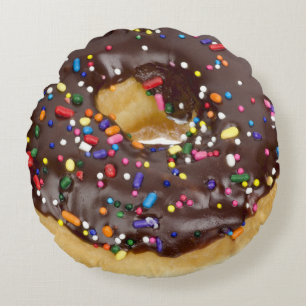 Chocolate Sprinkles Donuts Funny Doughnut Kijk Rond Kussen