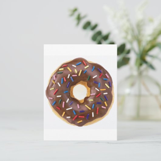 Chocolate Sprinkles Doughnut Briefkaart (Staand voorkant)