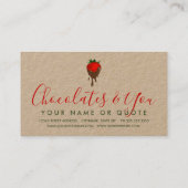 chocolate strawberry business card visitekaartje (Achterkant)