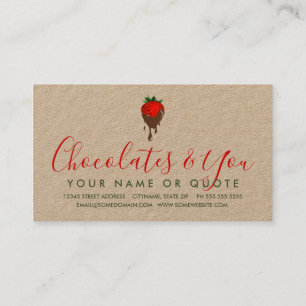 chocolate strawberry business card visitekaartje