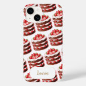 Chocolate Strawberry Cakes Fun Foodie Custom name Case-Mate iPhone Case (Achterkant)