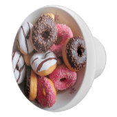 Chocolate Strawberry Donuts met sprinkhaan Keramische Knop (Rechts)