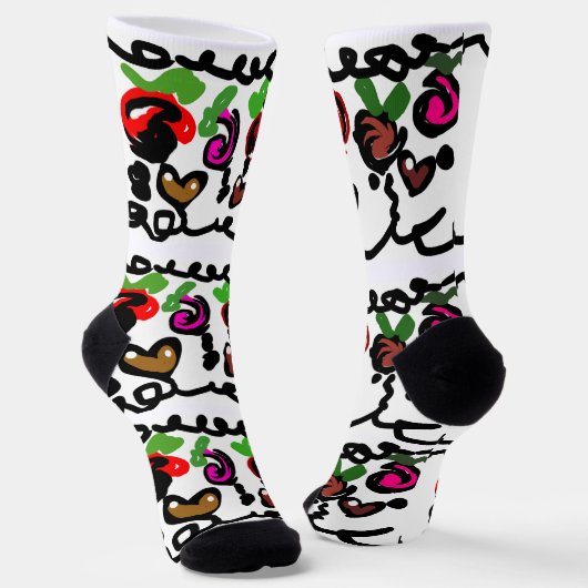 Chocolate Strawberry's valentine  Sokken (Gebogen)
