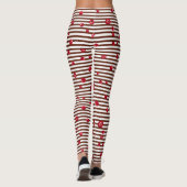 Chocolate Stripe Cranberry Scattered Holiday Leggings (Achterkant)