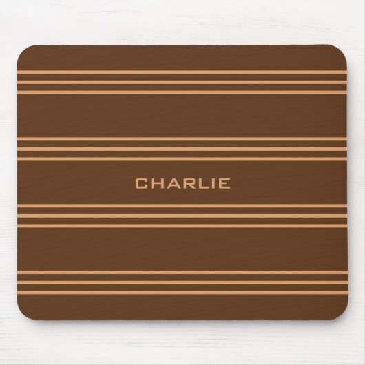Chocolate Stripes aangepast monogram mousepad Muismat (Voorkant)