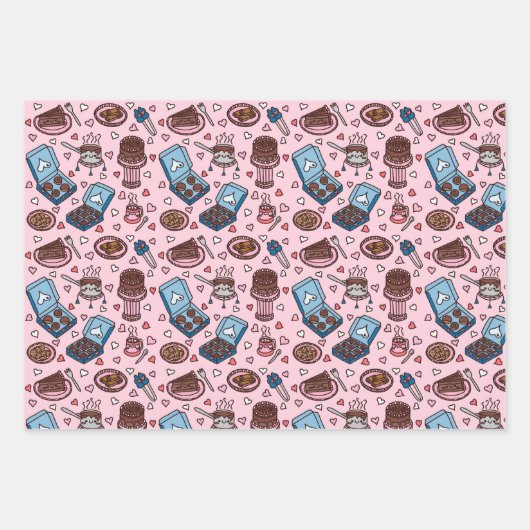 Chocolate theme cute wrapping paper sheets (Voorkant 3)