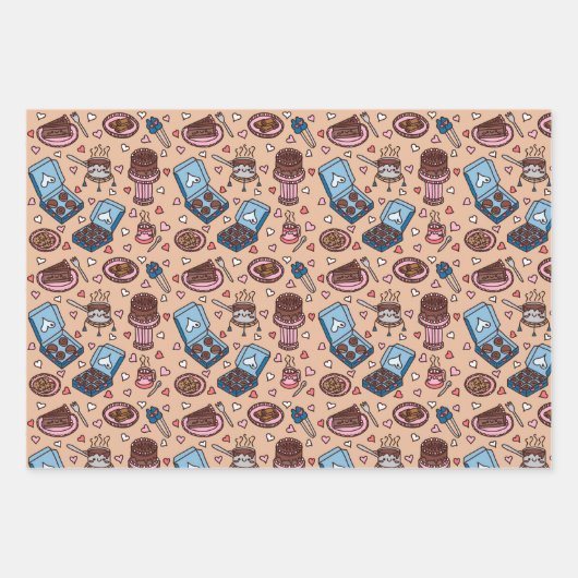 Chocolate theme cute wrapping paper sheets (Voorkant 2)