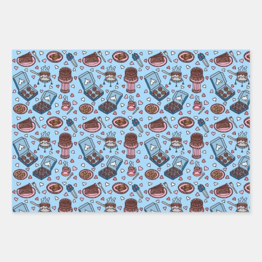 Chocolate theme cute wrapping paper sheets (Voorkant)
