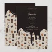 Chocolate Theme Pattern Vrijgezellenfeest Kaart (Voorkant / Achterkant)