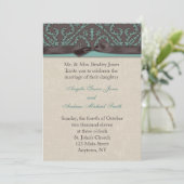 Chocolate Turquoise Invitation Kaart (Staand voorkant)