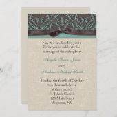 Chocolate Turquoise Invitation Kaart (Voorkant / Achterkant)