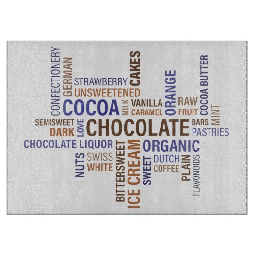 Chocolate Typografie Snijplank (Voorkant)